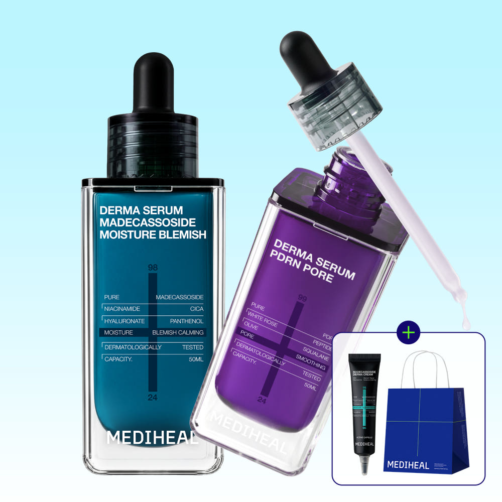 업그레이드 메디힐 마데카소사이드 더마 세럼 본품+본품 세트 (총100ml, 교차선택) 배경
